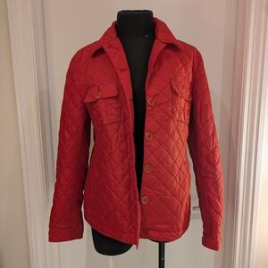 Jones New York Red Quilted Puffer Jacket